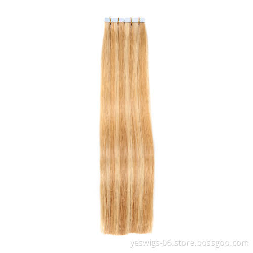 Mink Brazilian Hair Vendor Virgin Cuticle Aligned Human Weave Extension Tape In 1b 1# 2# 4# 6# 8# 613# One Donor Mink Human Hair